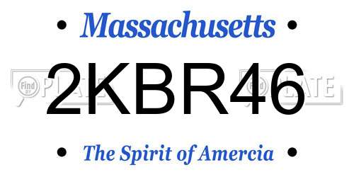 2KBR46 Massachusetts License Plate