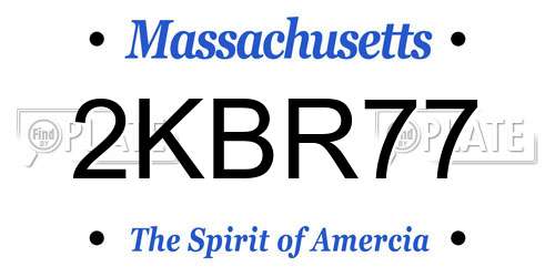 2KBR77 Massachusetts License Plate