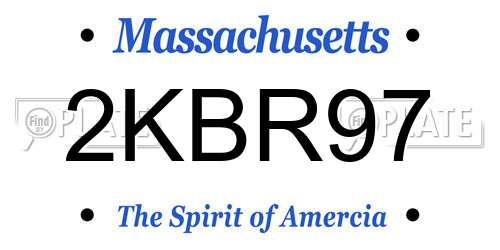 2KBR97 Massachusetts License Plate
