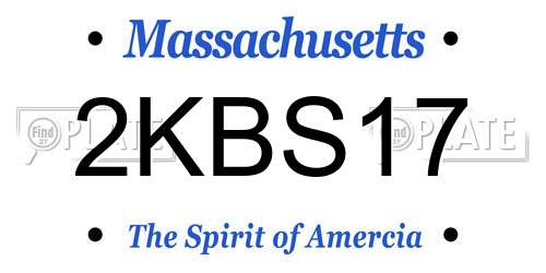 2KBS17 Massachusetts License Plate