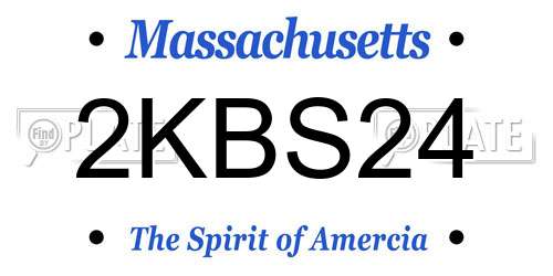 2KBS24 Massachusetts License Plate