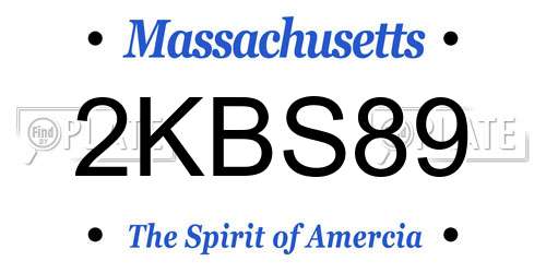 2KBS89 Massachusetts License Plate