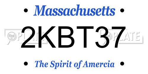 2KBT37 Massachusetts License Plate
