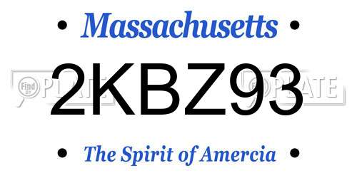 2KBZ93 Massachusetts License Plate