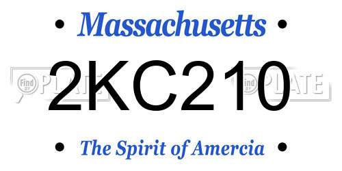 2KC210 Massachusetts License Plate