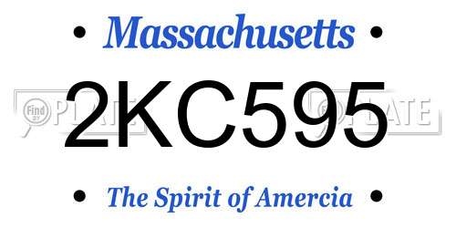 2KC595 Massachusetts License Plate