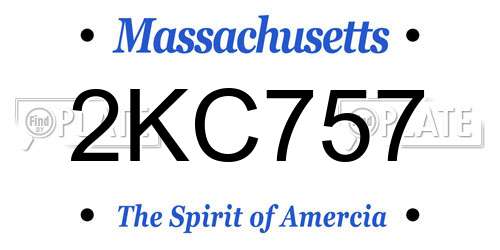 2KC757 Massachusetts License Plate
