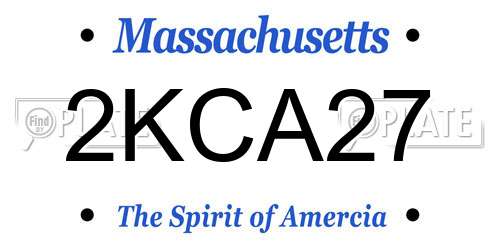 2KCA27 Massachusetts License Plate