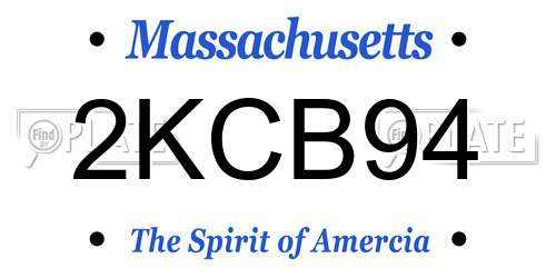 2KCB94 Massachusetts License Plate