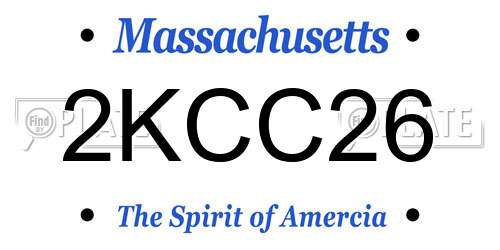 2KCC26 Massachusetts License Plate