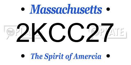 2KCC27 Massachusetts License Plate