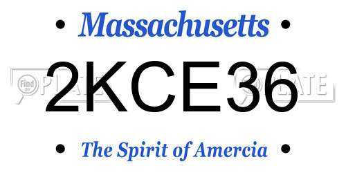 2KCE36 Massachusetts License Plate