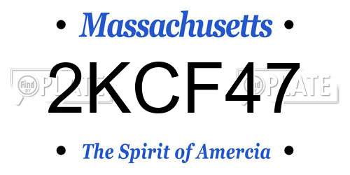 2KCF47 Massachusetts License Plate