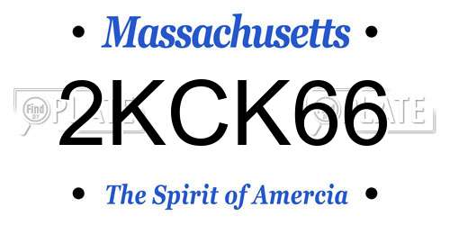 2KCK66 Massachusetts License Plate