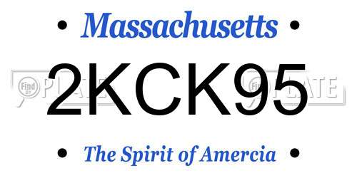 2KCK95 Massachusetts License Plate