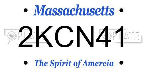 2KCN41 Massachusetts License Plate