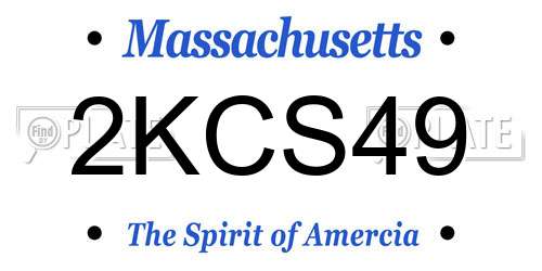2KCS49 Massachusetts License Plate