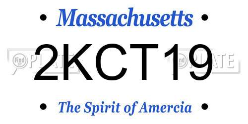 2KCT19 Massachusetts License Plate