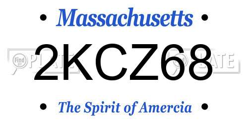 2KCZ68 Massachusetts License Plate