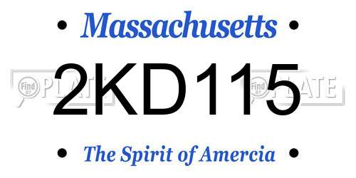 2KD115 Massachusetts License Plate