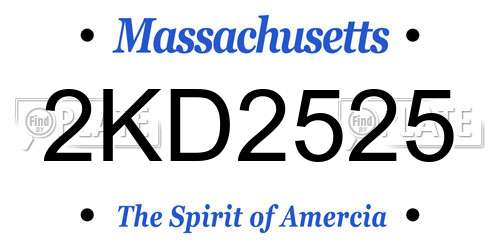 2KD2525 Massachusetts License Plate