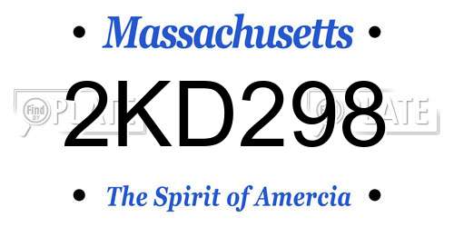2KD298 Massachusetts License Plate