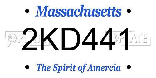 2KD441 Massachusetts License Plate