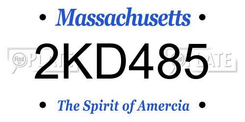 2KD485 Massachusetts License Plate