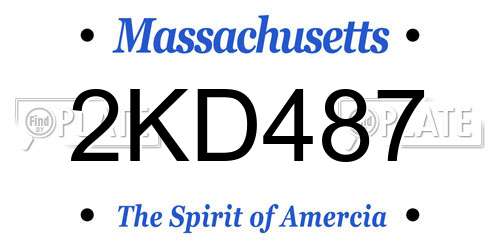 2KD487 Massachusetts License Plate