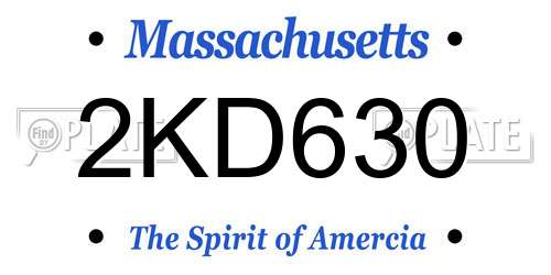 2KD630 Massachusetts License Plate