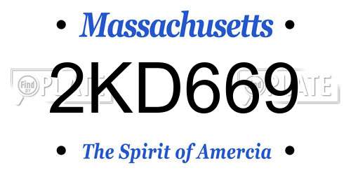2KD669 Massachusetts License Plate