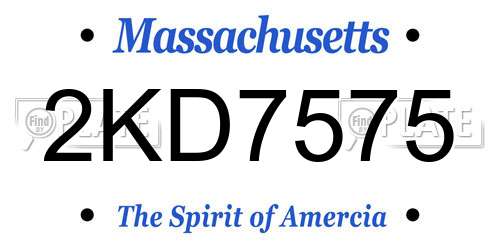 2KD7575 Massachusetts License Plate