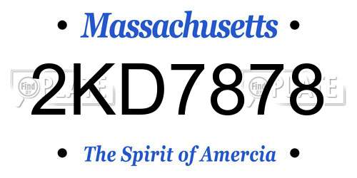 2KD7878 Massachusetts License Plate