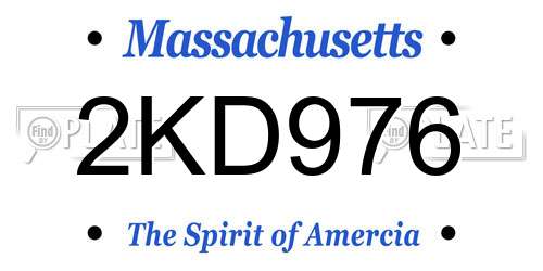 2KD976 Massachusetts License Plate