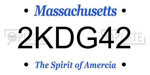 2KDG42 Massachusetts License Plate