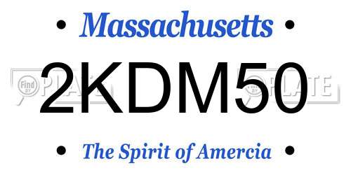 2KDM50 Massachusetts License Plate