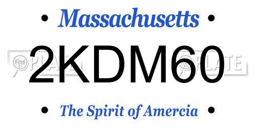 2KDM60 Massachusetts License Plate