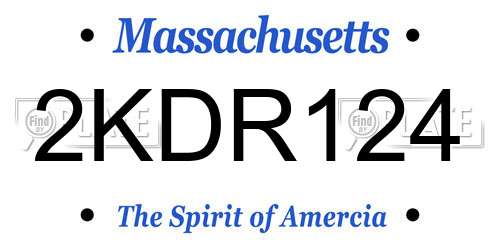 2KDR124 Massachusetts License Plate