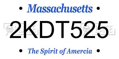 2KDT525 Massachusetts License Plate