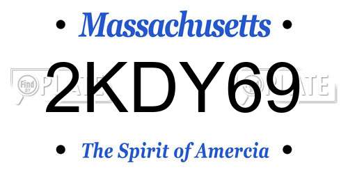 2KDY69 Massachusetts License Plate