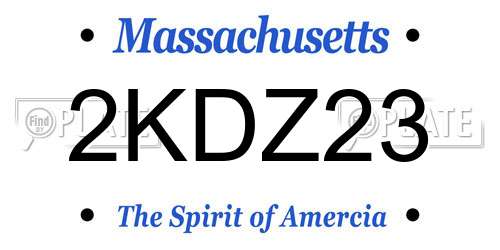 2KDZ23 Massachusetts License Plate