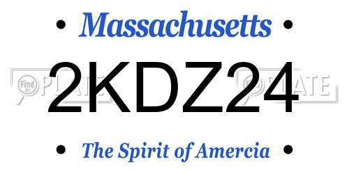 2KDZ24 Massachusetts License Plate
