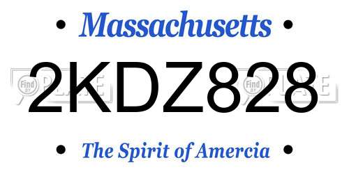 2KDZ828 Massachusetts License Plate