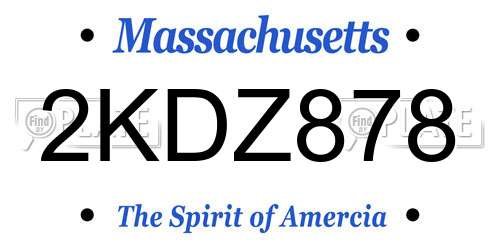 2KDZ878 Massachusetts License Plate