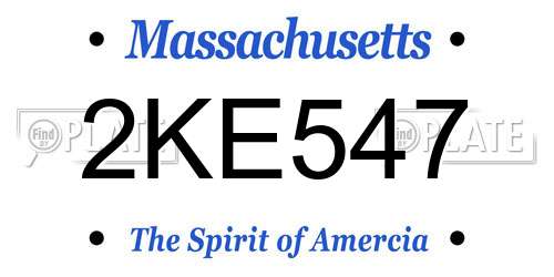 2KE547 Massachusetts License Plate