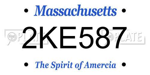 2KE587 Massachusetts License Plate