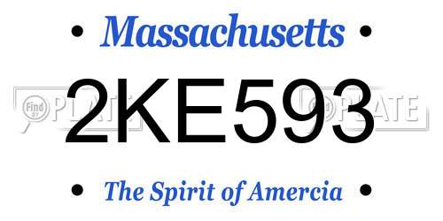 2KE593 Massachusetts License Plate