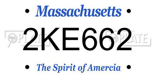 2KE662 Massachusetts License Plate