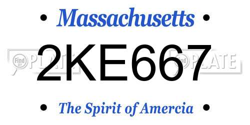 2KE667 Massachusetts License Plate