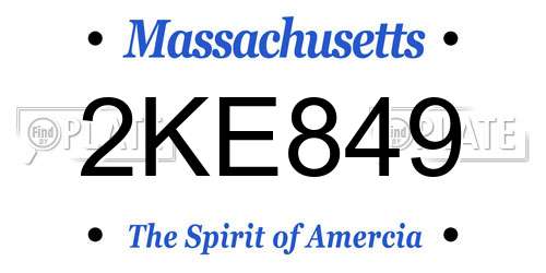 2KE849 Massachusetts License Plate